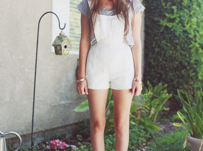 White Leather Overalls